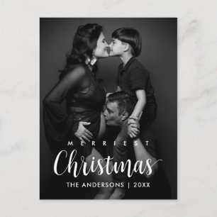 Cartão Postal Feliz Natal Moderno Rústico Foto da Família 