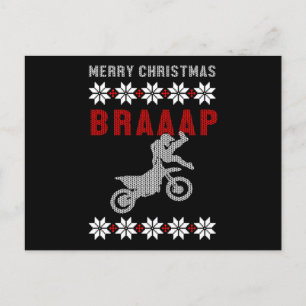 Cartão Postal Feliz Natal Motocross Ugly Christma