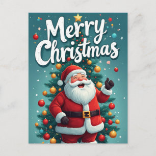 Cartão Postal Feliz Natal Papai Noel Feriado