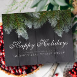 Cartão Postal Feliz Natal Pine Tree Saudação<br><div class="desc">O logotipo da sua empresa pode ser adicionado aqui: http://www.zazzle.com/selectpartysupplies</div>
