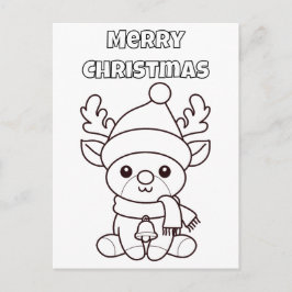 Cartão Postal Feliz Natal Pinte-me Rena
