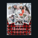 Cartão Postal Feliz Natal Rustic 4 PHOTO Collage Saudação<br><div class="desc">Feliz cartão postal de saudação de 4 FOTOS,  Rustic de Natal.</div>