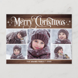 Cartão Postal Feliz Natal Rustic 5 FOTO Saudação Feriado