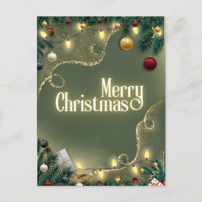 Cartão Postal Feliz Natal Sage (Frente)