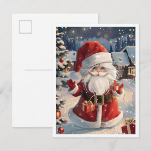 Cartão Postal Feliz Natal Santa Bonito