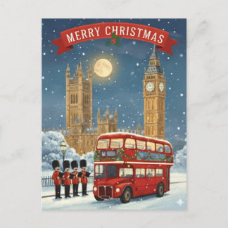 Cartão Postal Feliz Natal Tema Londres