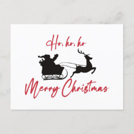 Cartão Postal Feliz Natal Trenó e Rena do Papai Noel