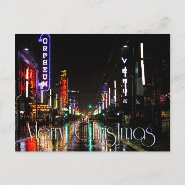 Cartão Postal Feliz Natal, Vancouver. (Frente)