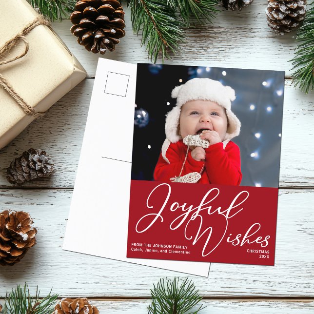 Cartão Postal Feliz Natal Vermelho Deseja Férias Festivas (Criador carregado)