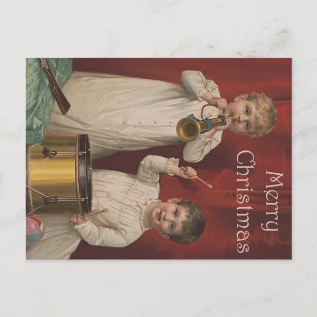 Cartão Postal Feliz Natal Vintage Art (Frente)