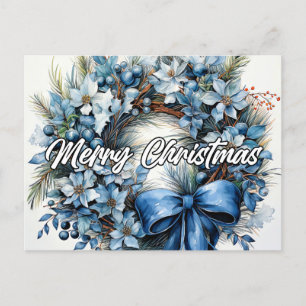 Cartão Postal Feliz Natal Wreath   Feriados felizes