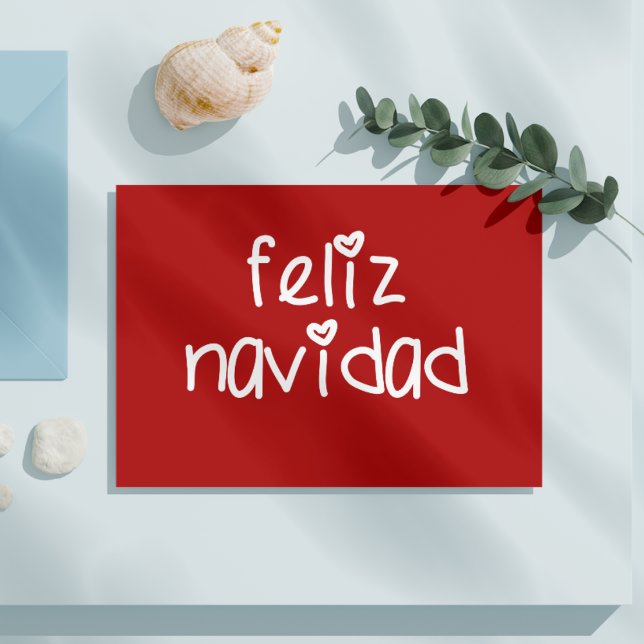 Cartão Postal Feliz Navidad - Natal Vermelho Personalizado (Criador carregado)
