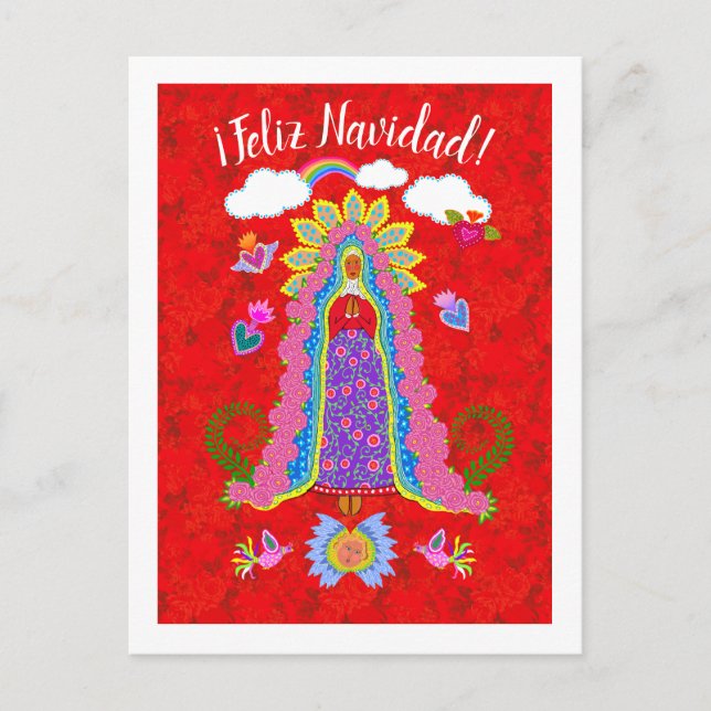 Cartão Postal Feliz Navidad Senhora de Guadalupe  (Frente)