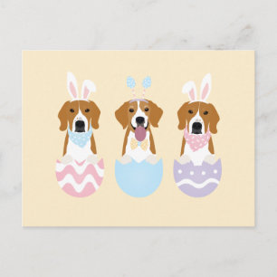 Cartão Postal Feliz Páscoa Beagle Dogs
