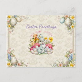 Cartão Postal Feliz Páscoa Coelhinho Fofo
