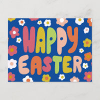 FELIZ PÁSCOA Letras em Bolha Coloridas Primavera P