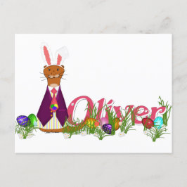 Cartão Postal Feliz Páscoa Oliver a Lontra