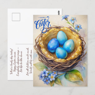 Cartão Postal Feliz Páscoa. Ovos Mágicos de Páscoa