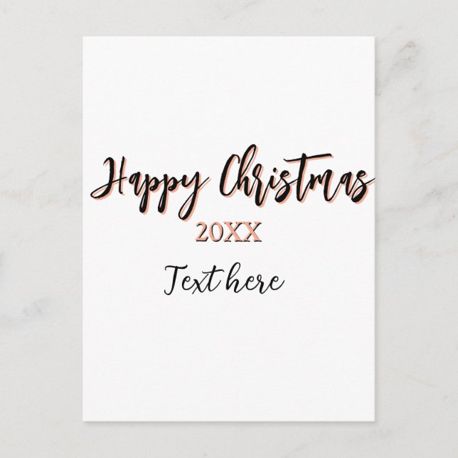 Cartão Postal Feliz pêssego de Natal - ano negro - nome holi (Frente)