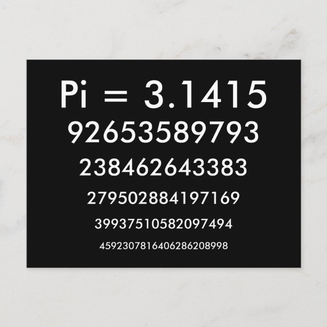 Cartão Postal Feliz Pi Day - Cartão-postal Math / Numbers (Frente)