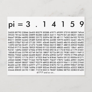 Cartão Postal Feliz Pi Day Math Digits 3.14 Mathematics Love