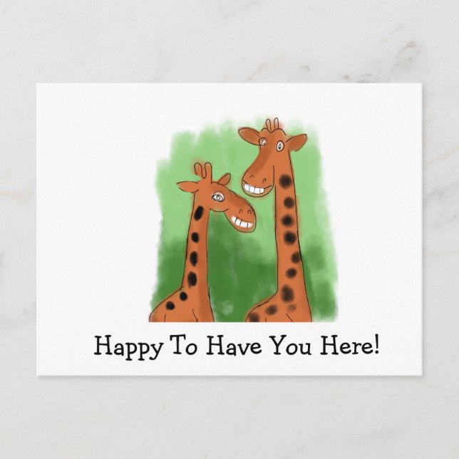 Cartão Postal Feliz por ter você aqui (Frente)