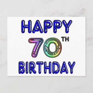 Cartão Postal Feliz presente de aniversário de 70 no Balão Font