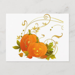 Cartão Postal Feliz Pumpkins