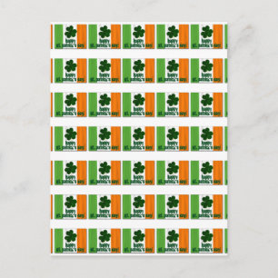 Cartão Postal Feliz Rua. Dia de Patrick, Irish Flag Color Irland