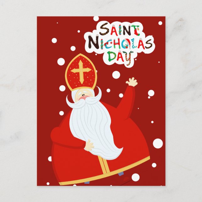 Cartão Postal Feliz Santo Nicholas Day (Frente)