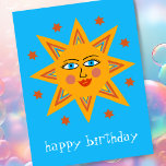 Cartão Postal Feliz Sol FELIZ ANIVERSÁRIO PERSONALIZADO<br><div class="desc">Adicione seu próprio texto à frente e atrás ou altere as cores. Dê uma olhada no meu compro por mais!</div>