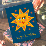 Cartão Postal Feliz Sol FELIZ ANIVERSÁRIO PERSONALIZADO<br><div class="desc">Adicione seu próprio texto à frente e atrás ou altere as cores. Dê uma olhada no meu compro por mais!</div>
