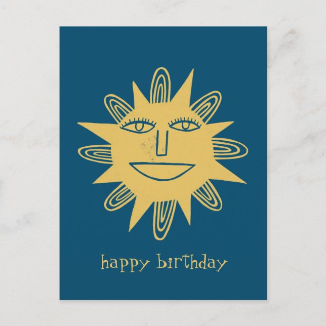 Cartão Postal Feliz Sol FELIZ ANIVERSÁRIO PERSONALIZADO (Frente)