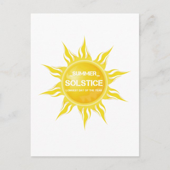 Cartão Postal Feliz solstício de verão o dia mais longo do ano (Frente)
