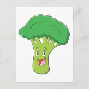 Cartão Postal Feliz Sorriso de Legumes de Brócolis