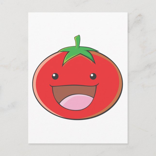 Cartão Postal Feliz Sorriso de Tomato (Frente)