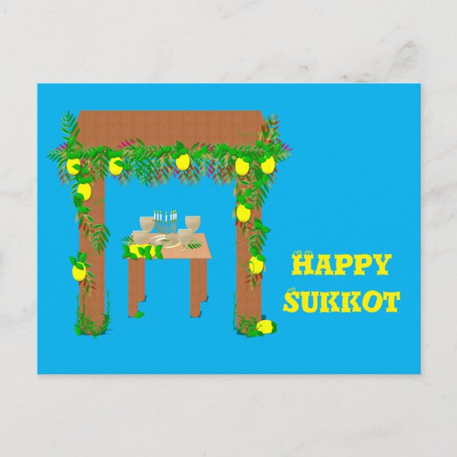 Cartão Postal Feliz Sukkot, Personalizado (Frente)