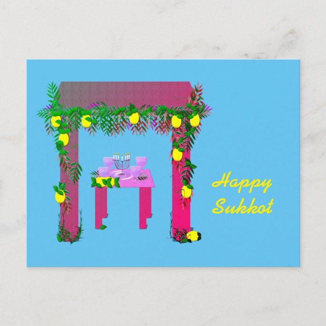 Cartão Postal Feliz Sukkot, Personalizado (Frente)