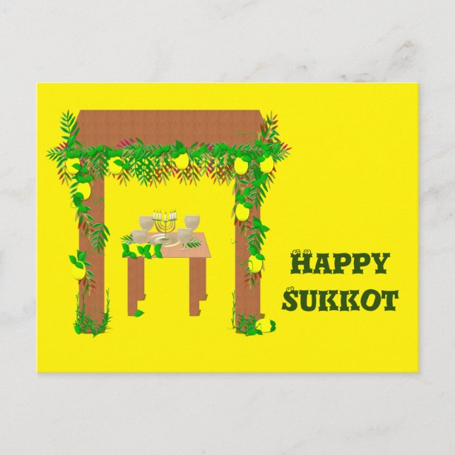 Cartão Postal Feliz Sukkot, Personalizado (Frente)