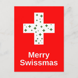 Cartão Postal Feliz Swissmas! Feliz Natal suíço e Natal