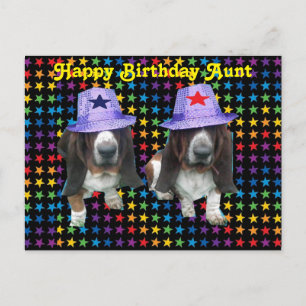 Cartão postal Feliz tia Birthday Basset