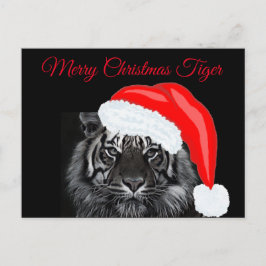 Cartão Postal Feliz Tigre de Natal