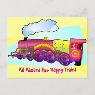 Cartão Postal Feliz trem