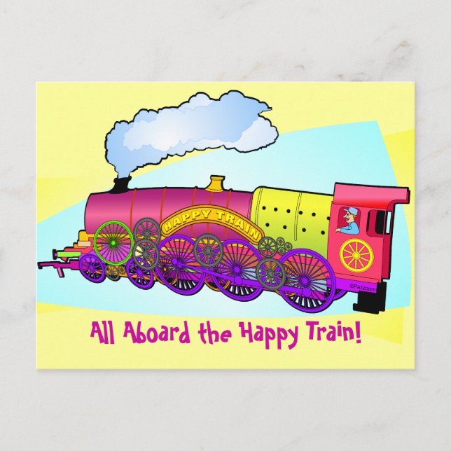 Cartão Postal Feliz trem (Frente)