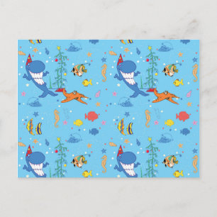 Cartão Postal Feliz Tubarão de Natal