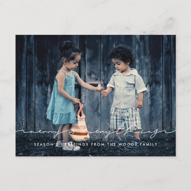 Cartão Postal Feliz tudo Foto de feriado de script manuscrito (Frente)