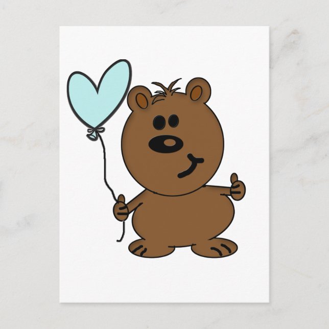 Cartão Postal Feliz Urso de Aniversário (Frente)