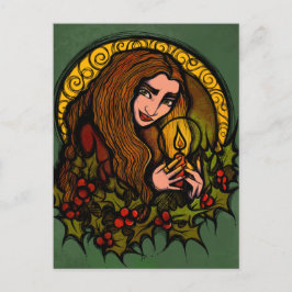 Cartão Postal Feliz Yule Witch