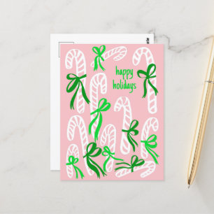 Cartão Postal Felizes Feriados Candycanes Bom Natal