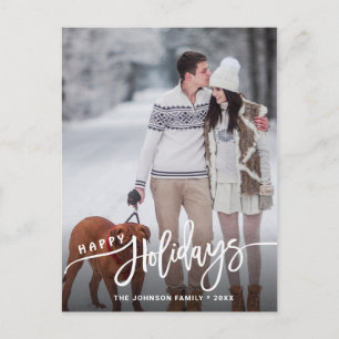 Cartão Postal Felizes Feriados Modernos FOTO Natal Saudação Pos